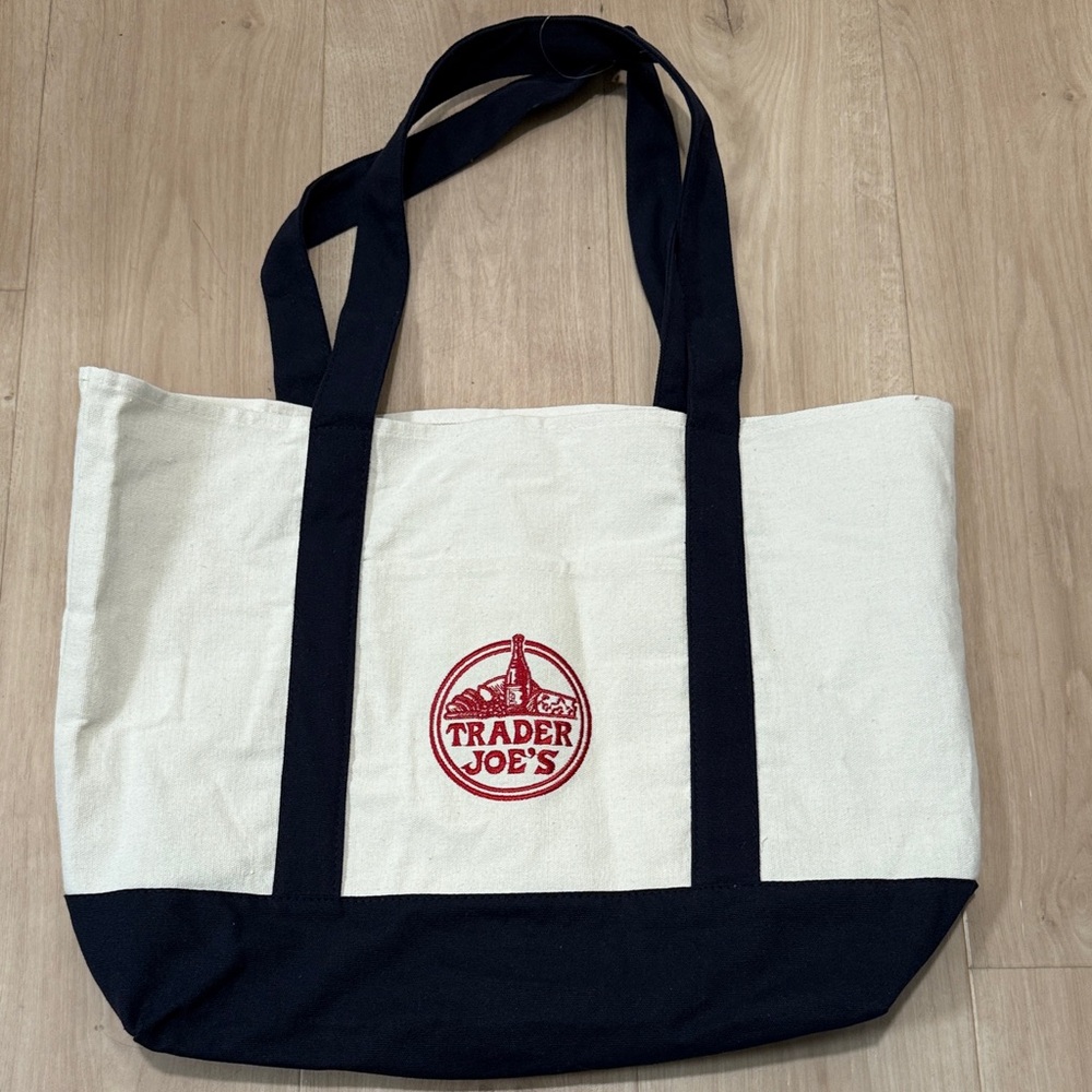 Trader Joe’s navy blue canvas bag